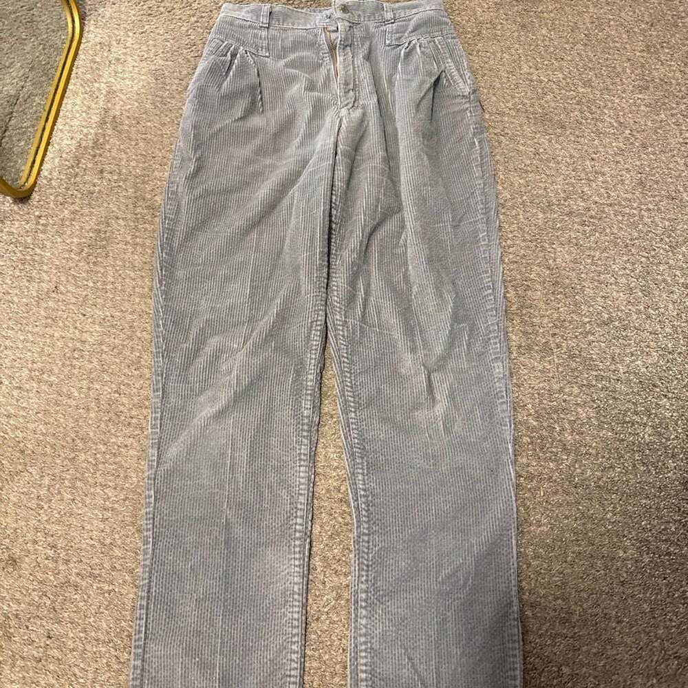 Vintage SMACS Gray Corduroy Pleated High-Waisted Trousers